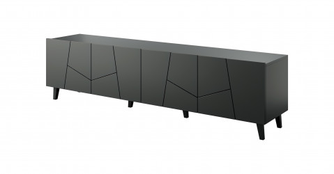 Szafka RTV ETNA 200x42x52 czarny mat - Galeria zdjęcie 2