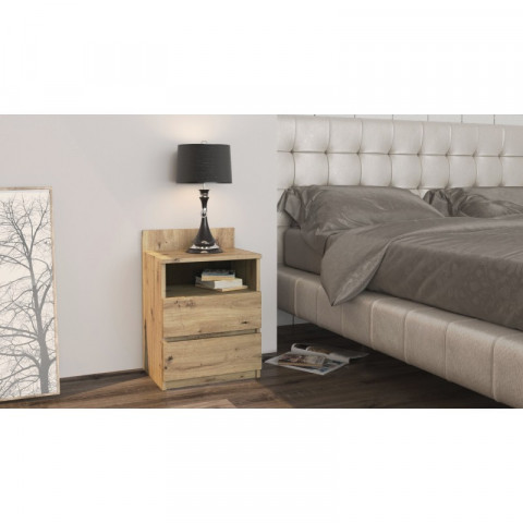 M1 MALWA STOLIK NOCNY 2 SZUFLADY 1 PÓŁKA ARTISAN - Galeria zdjęcie 4