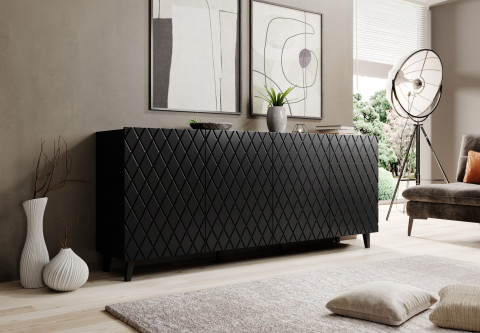 Komoda ASTI 200x42x82 czarny mat - Galeria zdjęcie 3