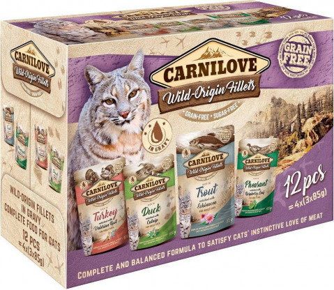 CARNILOVE Cat Wild Origin Fillets - mokra karma dla kota - 12x85 g - Galeria zdjęcie 1