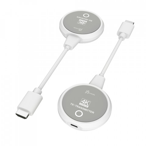 Nadajnik i odbiornik audio/video bezprzewodowy j5create ScreenCast 4K Wireless Display HDMI Extender ; kolor biały JVAW75-N - Galeria zdjęcie 1