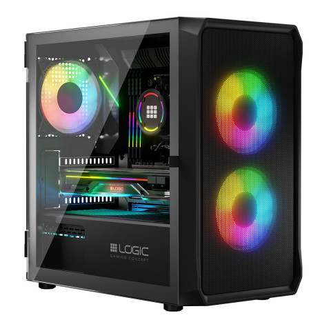 LOGIC OBUDOWA PORTOS ARGB MINI USB 3.0 BLACK - Galeria zdjęcie 2