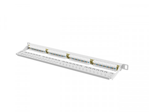 LANBERG PATCH PANEL 24 PORT 0.5U KAT.6 UTP SZARY - Galeria zdjęcie 1