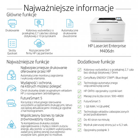 DRUKARKA HP LASER LASERJET M406Dn - Galeria zdjęcie 24