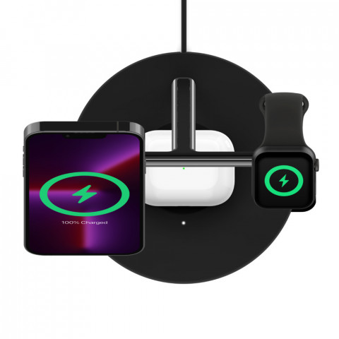Ładowarka bezprzewodowa Belkin BoostCharge Pro 3-in-1 Wireless Charger with Official MagSafe Charging iPhone/Apple Watch/AirPods 15W Black - Galeria zdjęcie 8