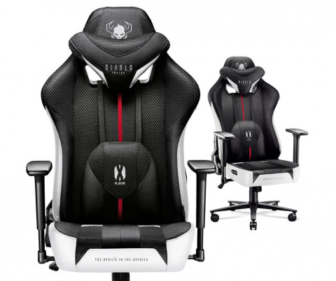 Fotel gamingowy DIABLO X-PLAYER 2.0 normal fotel biało-czarny - Galeria zdjęcie 5