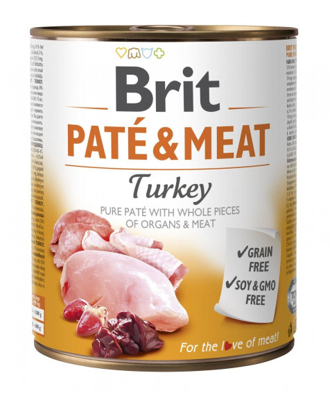BRIT Paté & Meat z Indykiem - mokra karma dla psa - 800 g - Galeria zdjęcie 1