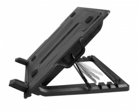 VAKOSS PODSTAWKA CHŁODZĄCA POD NOTEBOOKA 17",1 WENTYLATOR, LED, REGULACJA WYSOKOŚCI, LF-1860AL CZARNA - Galeria zdjęcie 3
