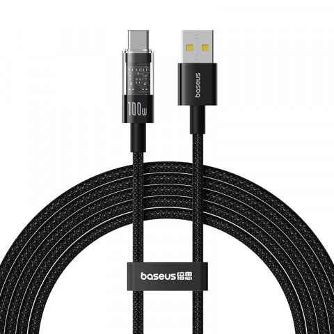 Kabel Baseus Gem USB-USB C 100W 2m (czarny) - Galeria zdjęcie 1