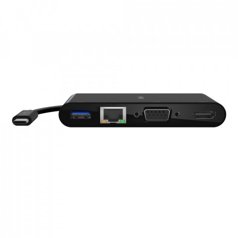 Hub Belkin USB-C Multimedia Adapter 4-in-1 Core Hub 1x4k HDMI/1xVGA/1xUSB-A/1xRJ45 Gigabit Black - Galeria zdjęcie 1
