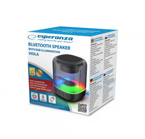 ESPERANZA GŁOŚNIK BLUETOOTH RGB VIOLA EP154 - Galeria zdjęcie 2
