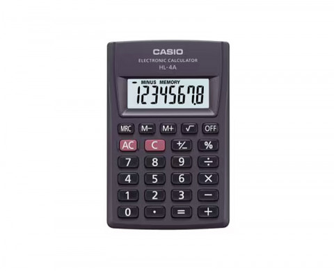 CASIO Kalkulator kieszonkowy HL-4A-B 8-cyfrowy 56x87mm czarny - Galeria zdjęcie 1