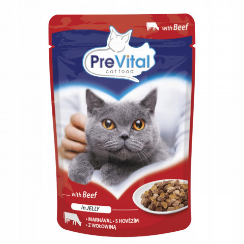 PREVITAL Wołowina w galaretce - mokra karma dla kota - 100g - Galeria zdjęcie 1
