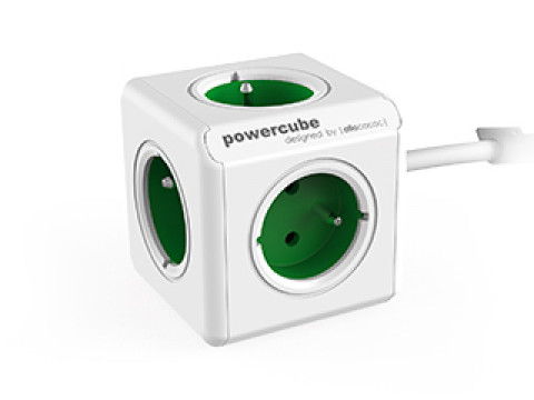 Allocacoc Przedłużacz PowerCube Extended 1.5 m Green - Galeria zdjęcie 2