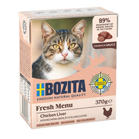 BOZITA Fresh Menu Wątróbka kurczaka w sosie - mokra karma dla kota 6x370g - Galeria zdjęcie 3