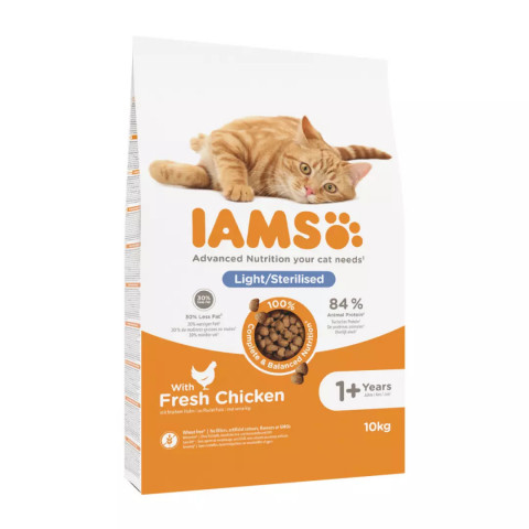 IAMS Advanced Nutrition Light/Sterilised - sucha karma dla kota ze świeżym kurczakiem - 10 kg - Galeria zdjęcie 1