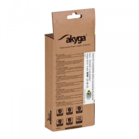 AKYGA ZASILACZ DO NOTEBOOKA LENOVO 20V 4.5A 90W 7.9*5.5 PIN AK-ND-18 - Galeria zdjęcie 5