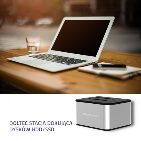 QOLTEC STACJA DOKUJĄCA DYSKÓW 2XHDD/SSD | USB 3.0 - Galeria zdjęcie 4