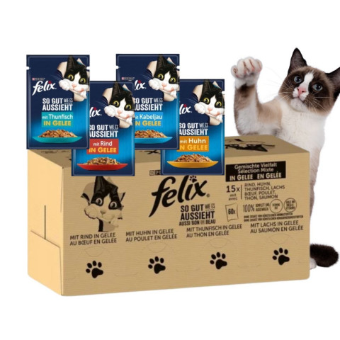 PURINA Felix MIX Smaków - mokra karma dla kota - 120x85 g - Galeria zdjęcie 2