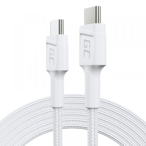 GREEN CELL KABEL KABGC29W USB-C - USB-C 2M BIAŁY - Galeria zdjęcie 2