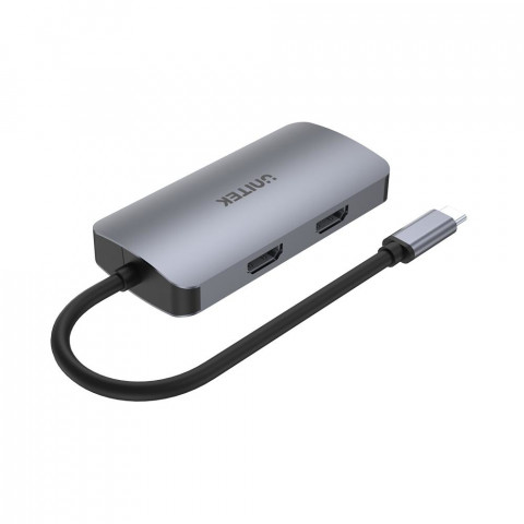 UNITEK HUB USB-C 1XUSB 3.1 GEN1 VGA 2XHDMI PD MST - Galeria zdjęcie 2
