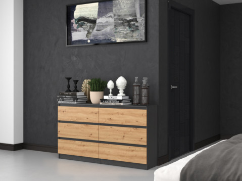 Komoda M6 140 138x40xH77 antracyt/artisan - Galeria zdjęcie 6