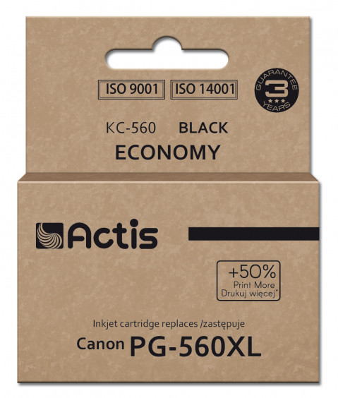 Actis KC-560 Tusz do drukarki Canon, zamiennik PG-560XL; Supreme; 22 ml; czarny. Drukuje więcej o 50% względem OEM. - Galeria zdjęcie 1