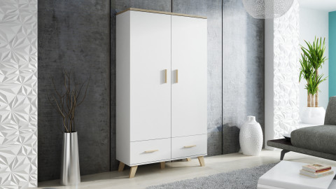 Szafa LOTTA 2D2S biały+ dąb sonoma - Galeria zdjęcie 1