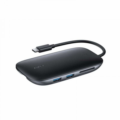 AUKEY HUB USB C CB-C71 8W1 RJ45 HDMI 4K PD 100W - Galeria zdjęcie 2