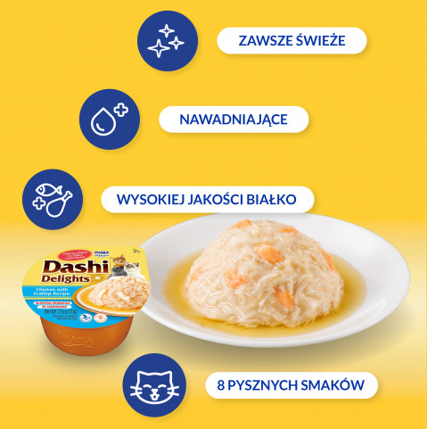  INABA Dashi Delights Kurczak i przegrzebki w bulionie - przysmak dla kota - 70g - Galeria zdjęcie 3