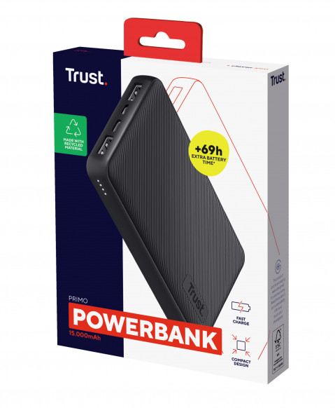 Powerbank TRUST Primo 15000mAh ECO Black (24677) - Galeria zdjęcie 6