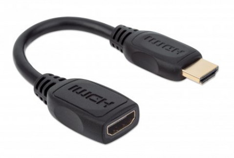 MANHATTAN PRZEDŁUŻACZ KABEL HDMI-HDMI 2.0 M/F 20CM - Galeria zdjęcie 2