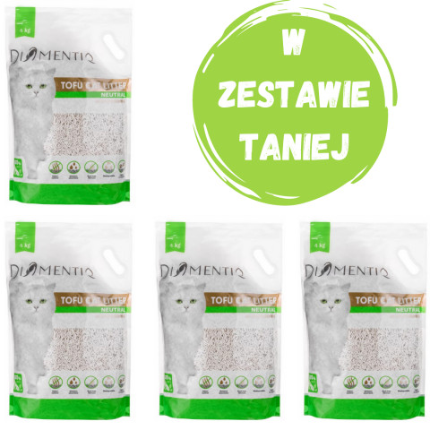 DIAMENTIQ Tofu Neutral Ultra clumping - żwirek roślinny - 4x4kg - Galeria zdjęcie 1