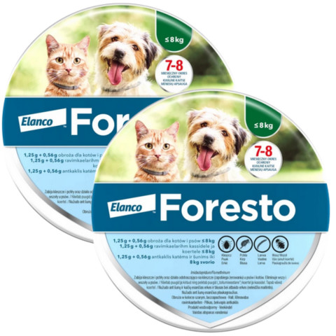 ELANCO Foresto - obroża przeciw kleszczom i pchłom dla psa i kota do 8kg (38cm) x2 - Galeria zdjęcie 1