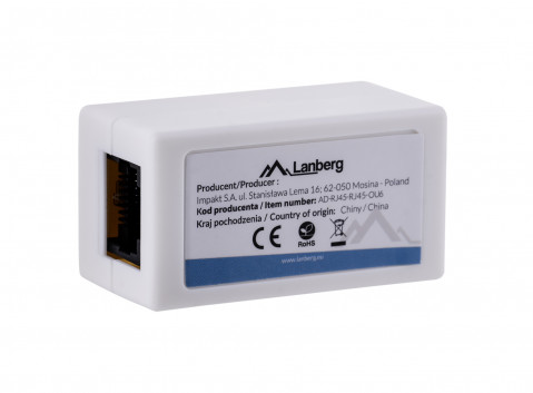 LANBERG ZŁĄCZKA SIECIOWA 2X RJ45 KAT.6 UTP - Galeria zdjęcie 2