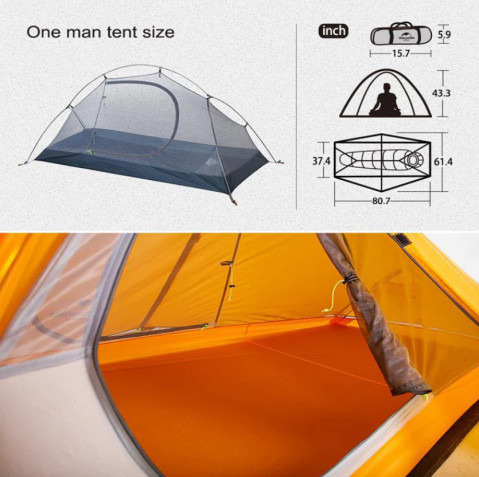 Naturehike Namiot Cycling Ultralight 1 NH18A095-D-Orange - Galeria zdjęcie 7