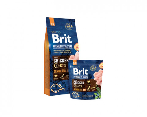 BRIT PREMIUM BY NATURE Senior S+M - sucha karma dla psów starszych ras średnich - 8 kg - Galeria zdjęcie 1