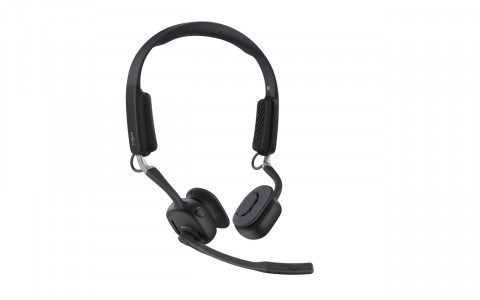 Słuchawki bezprzewodowe kostne Shokz OpenMeet mic-ANC USB-C + adapter USB-A czarne - Galeria zdjęcie 2
