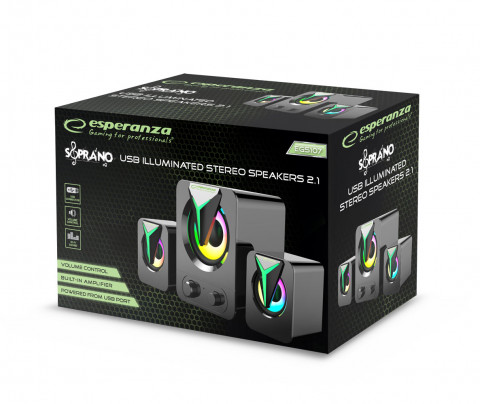 ESPERANZA GŁOŚNIKI 2.1 USB RAINBOW SOPRANO EGS107 - Galeria zdjęcie 4