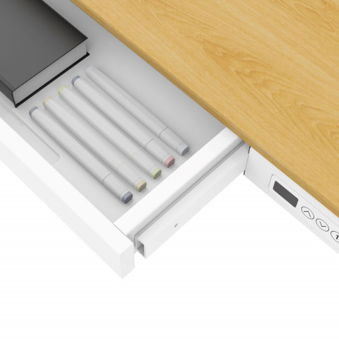 Biurko ACTIVEJET z elektryczną regulacją wysokości 140x70 ET119W-C biały/dąb - Galeria zdjęcie 15