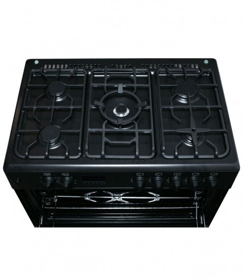 Kuchnia gazowo-elektryczna Ravanson KWGE-K90 CHEF MODERN BLACK - Galeria zdjęcie 2