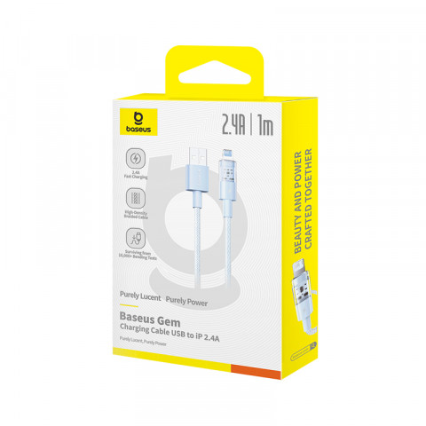 Kabel Baseus Gem 2.4A 1m (niebieski) - Galeria zdjęcie 6