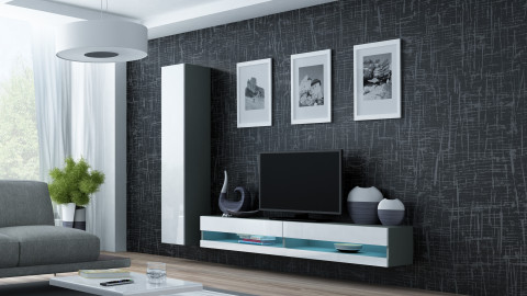 Zestaw meblowy VIGO NEW 9 szary/biały połysk - Galeria zdjęcie 1