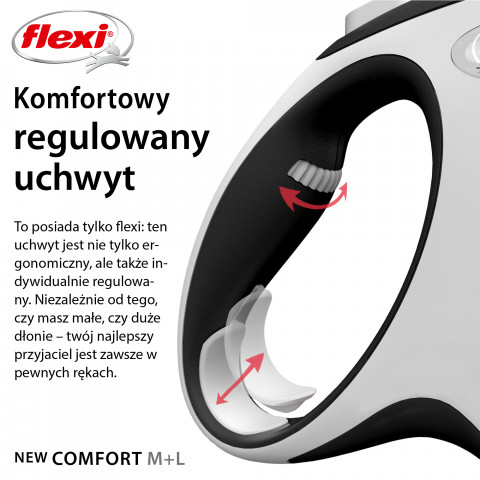 FLEXI New Comfort L czarna - automatyczna smycz dla psa - 8m - Galeria zdjęcie 3