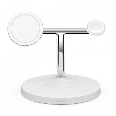 Ładowarka bezprzewodowa Belkin BoostCharge Pro 3-in-1 Wireless Charger with Official MagSafe Charging iPhone/Apple Watch/AirPods 15W White - Galeria zdjęcie 6