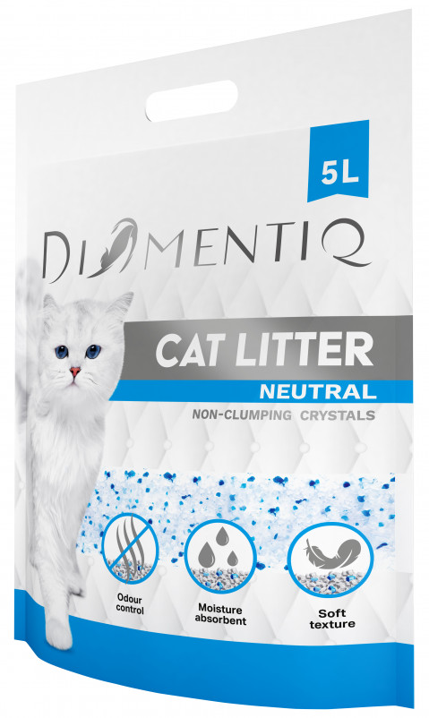 DIAMENTIQ Żwirek Neutralny, Silikonowy, Niezbrylający się dla kota - 5 l - Galeria zdjęcie 2