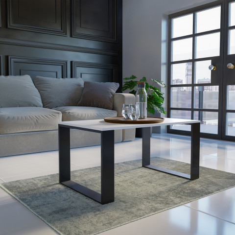 Stolik ława MODERN 90x58xH50 biały/czarny - Galeria zdjęcie 3