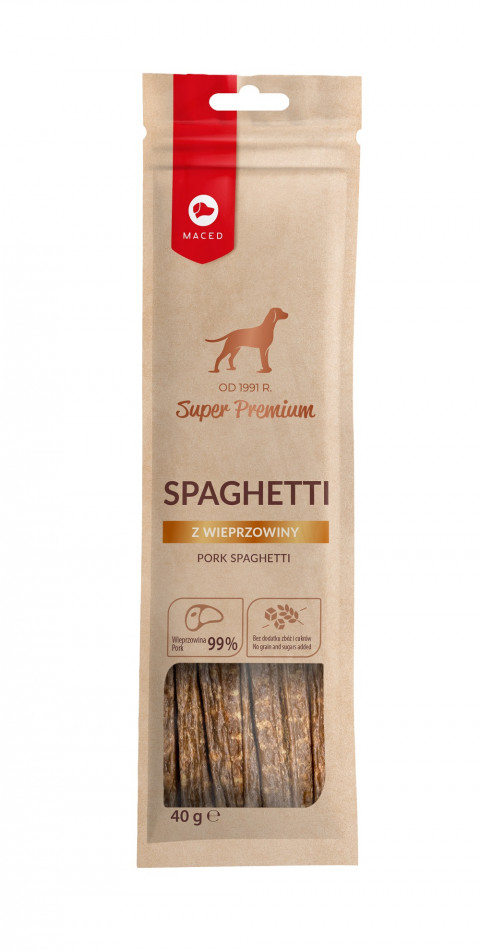 MACED Spaghetti z wieprzowiny - przysmak dla psa - 40 g - Galeria zdjęcie 1