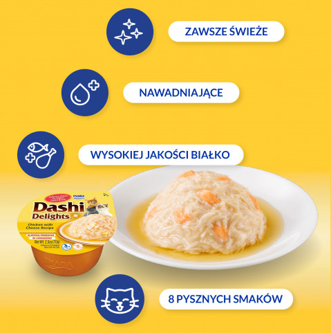  INABA Dashi Delights Kurczak z serem w bulionie - przysmak dla kota - 70 g - Galeria zdjęcie 3