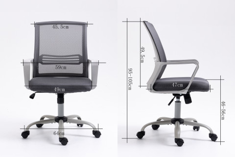 Fotel biurowy ACTIVEJET YK01 szary - Galeria zdjęcie 17